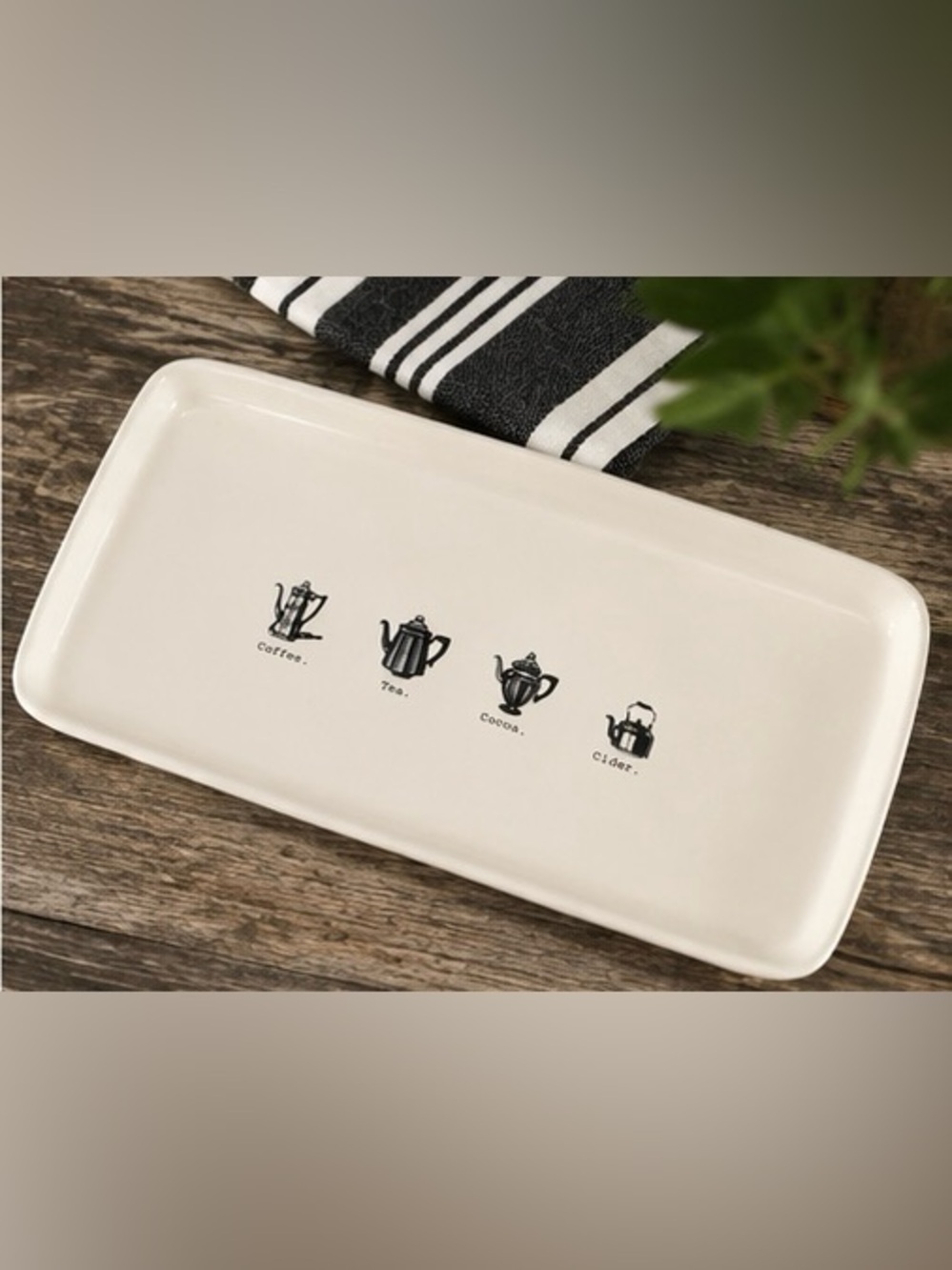 Rae Dunn Coffee Tea Cocoa Cider Serving Tray 2017 OG HTF - Picture 5 of 7